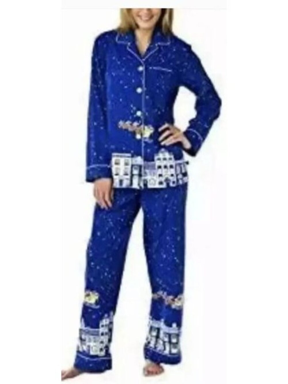 Nick & Nora Christmas Starry Night Holiday Pajama Pants Medium HTF Vintage - Picture 2 of 8